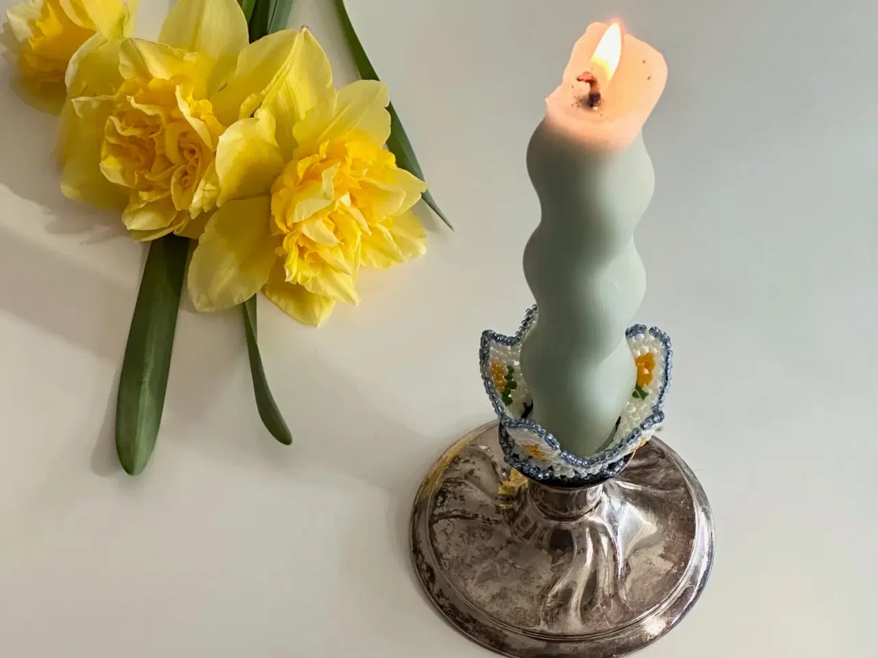 Billede 1 - Perlesyet lysekrans