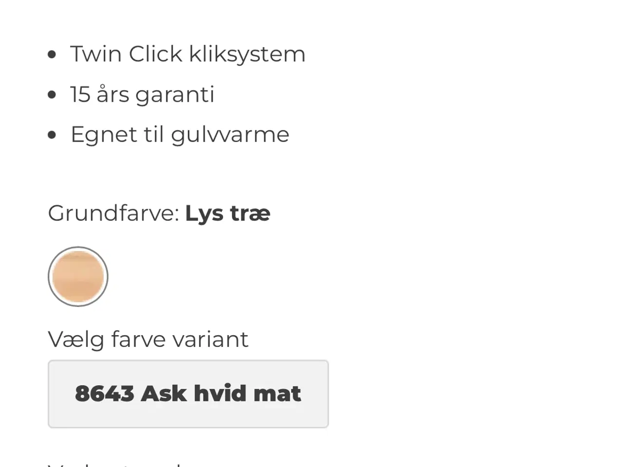 Billede 1 - Laminat gulv ask