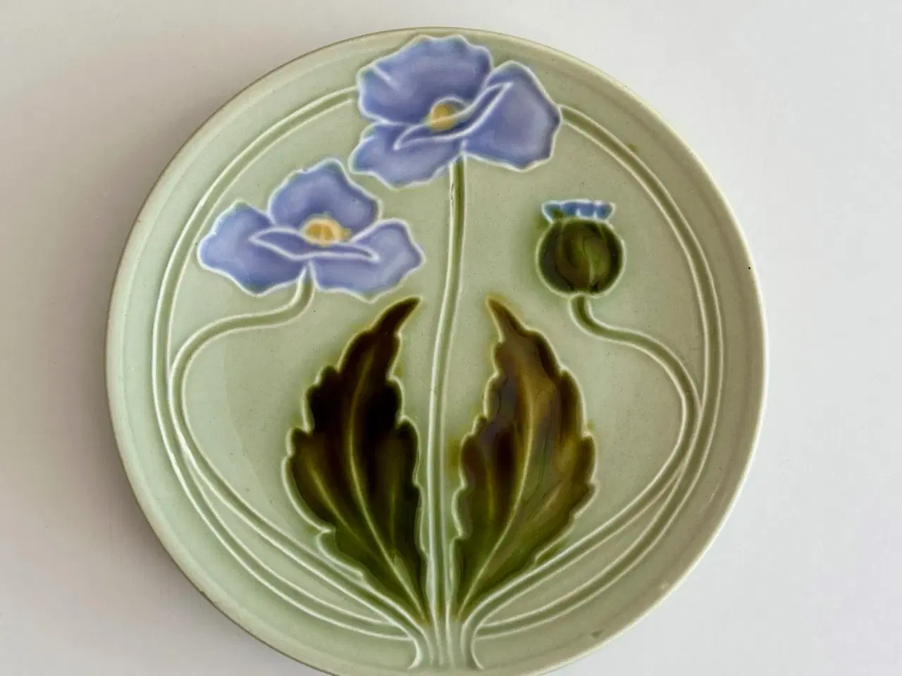 Billede 2 - Art nouveau tallerken, valmuer