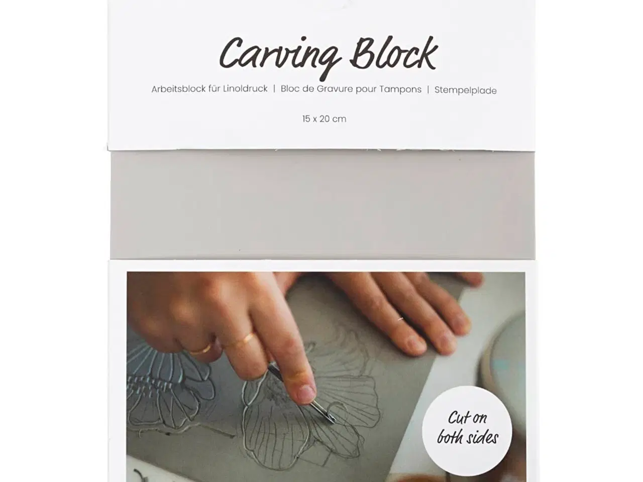 Billede 1 - Lys grå stempelplade 15x20 cm - dobbelt anvendelig