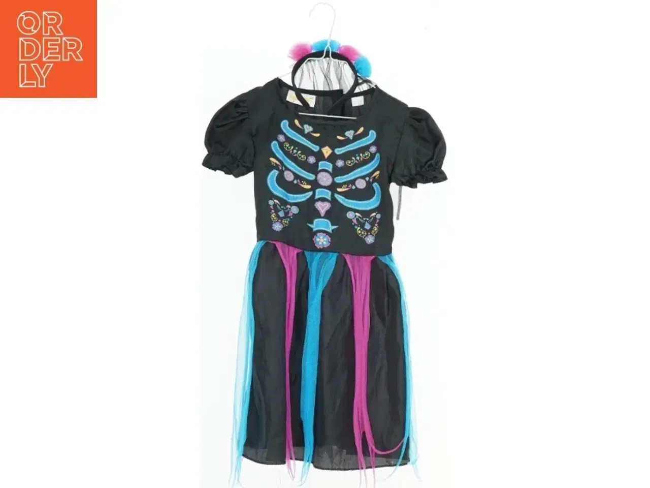 Billede 1 - Skelet kjole med farverigt design fra Halloween (str. S)