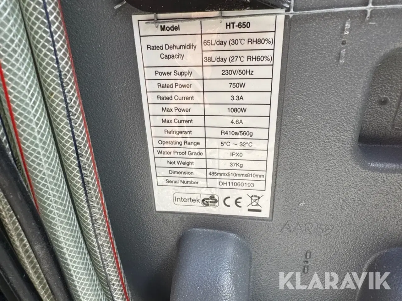 Billede 2 - Affugter Intertek Ht650