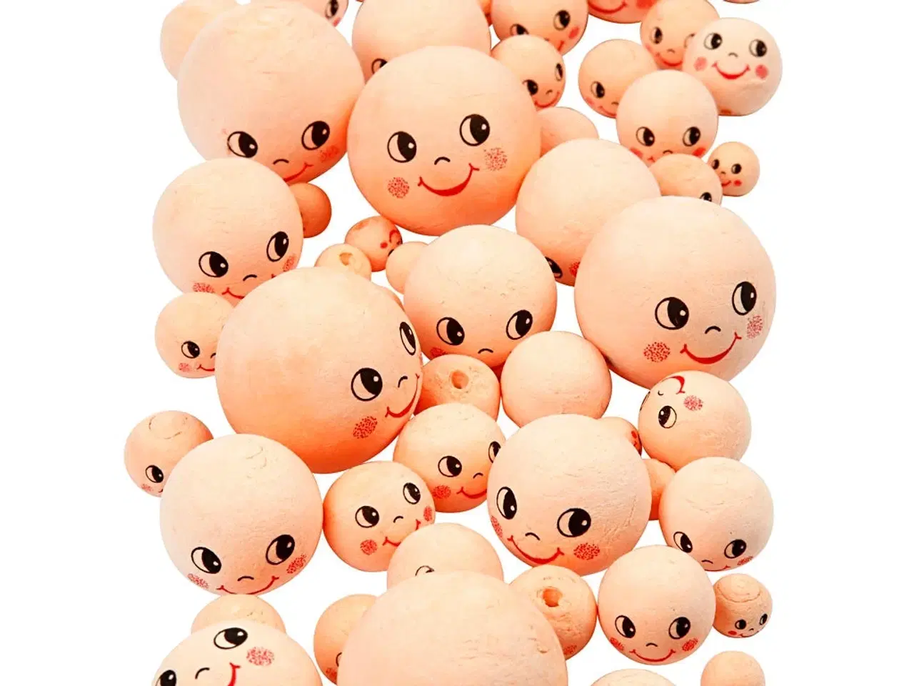 Billede 1 - Vathoveder med Ansigtsudtryk - 100 stk. i Lys Pudder