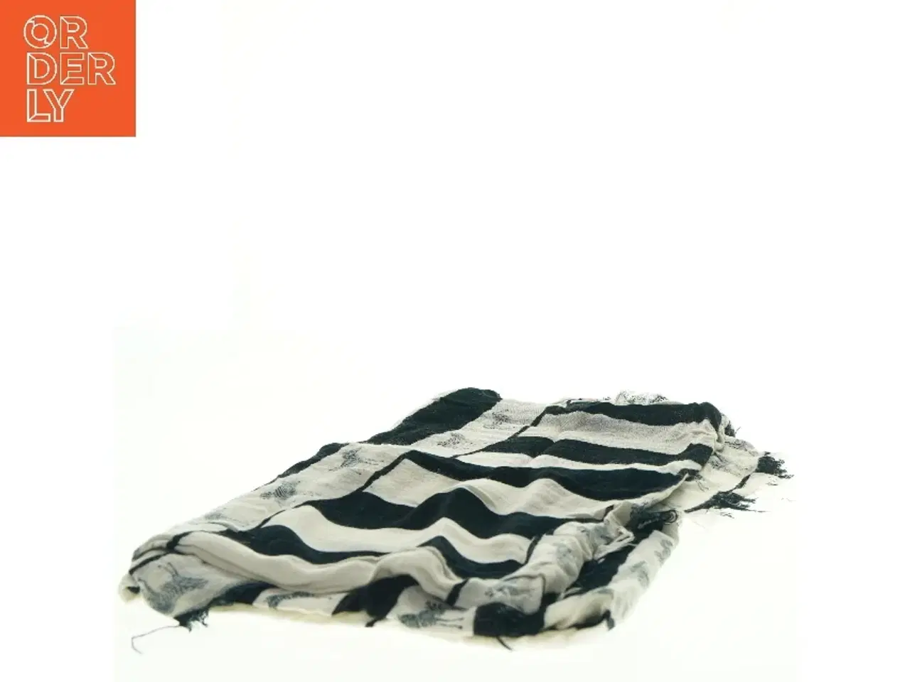 Billede 2 - Sort-hvid bomuldssjal fra Zara med zebra mønster (str. 1 x 2 m)