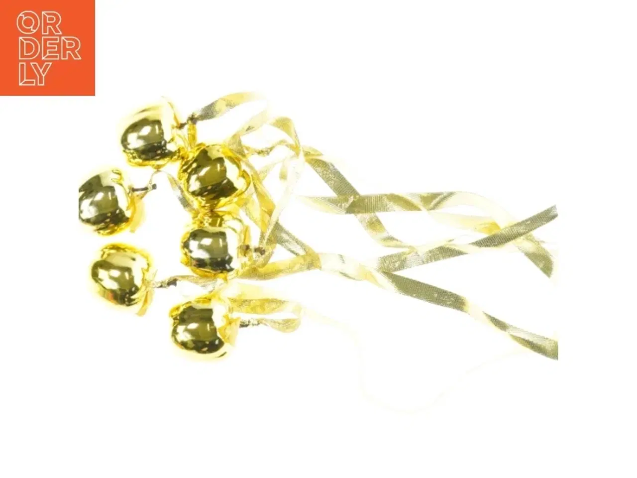 Billede 2 - Gyldne jule æbler med bånd (str. 5 x 5 cm)