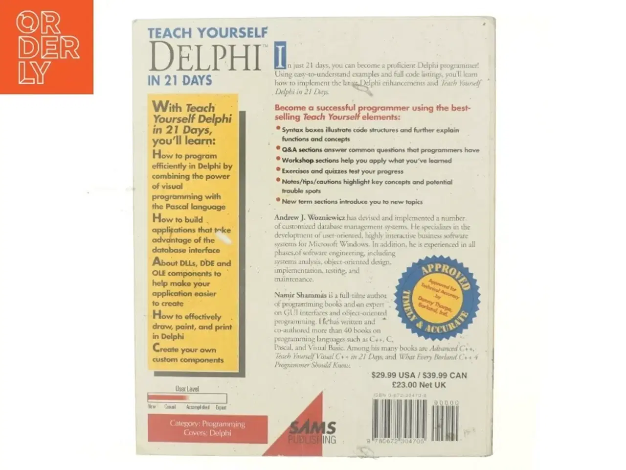 Billede 3 - Teach yourself Borland Delphi in 21 days (Bog)