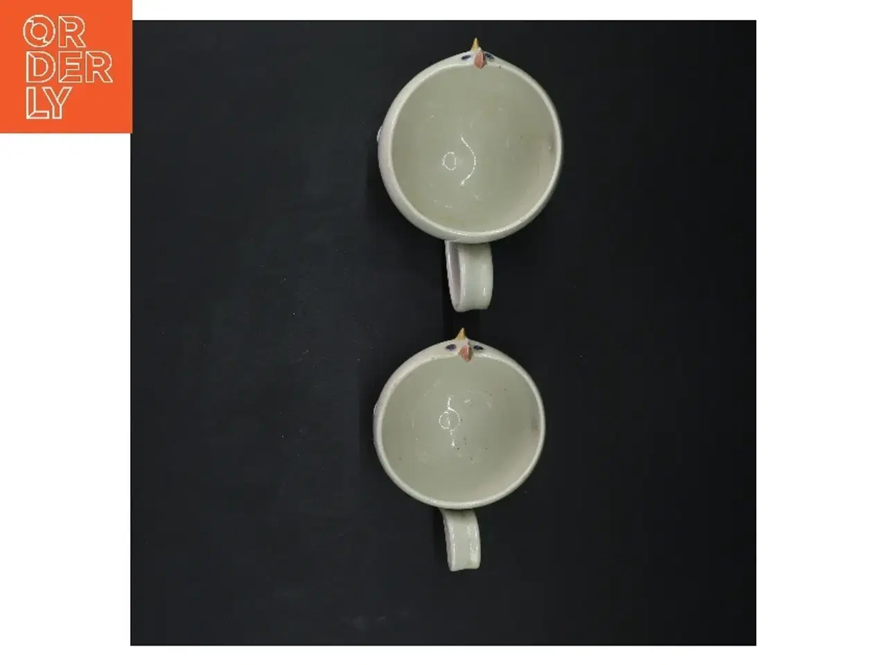 Billede 3 - Keramik kopper med ansigt (str. 8 og 7 cm) fra keramiker