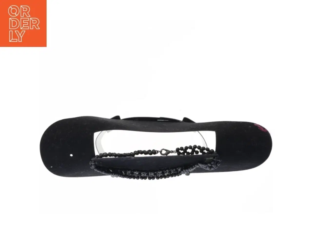 Billede 2 - Sort perlekæde og øreringe (str. 33 cm)