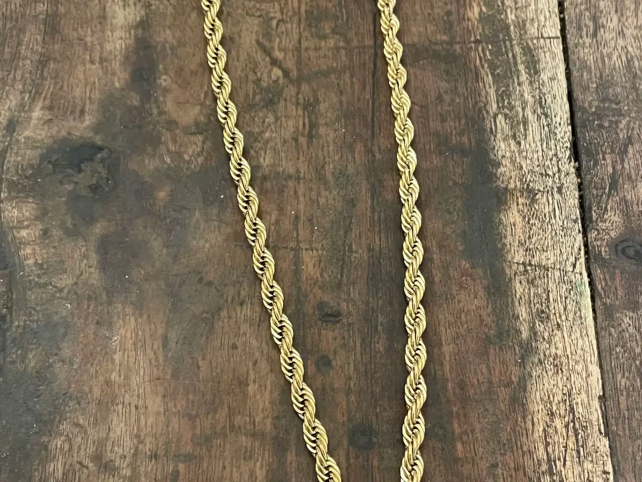 Billede 1 - 5mm goldfilled rope chain med unikt løve vedhæng