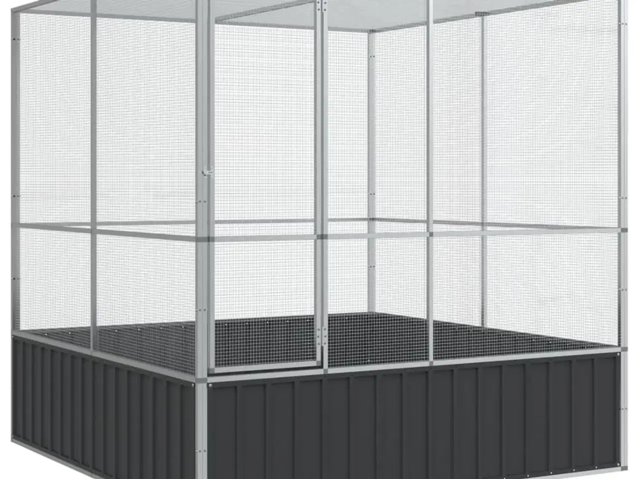 Billede 2 - Voliere 211x207x212 cm stål sølvfarvet