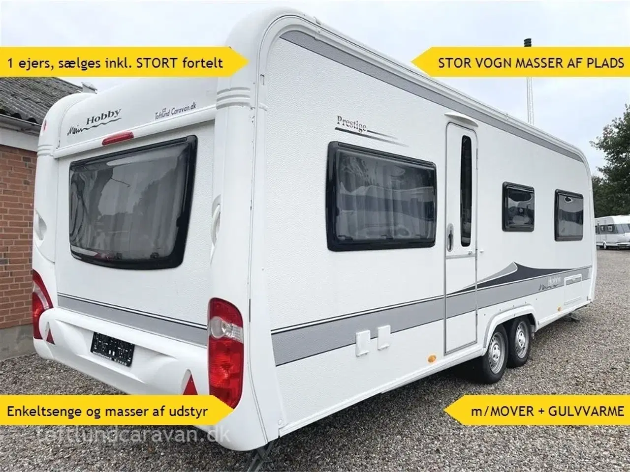 Billede 1 - 2012 - Hobby Prestige 610 UL   1 ejers, SUPERFLOT STOR ENKELTSENGS-VOGN, m/MOVER og stort Isabella fortelt mv. ET GODT TILBUD.