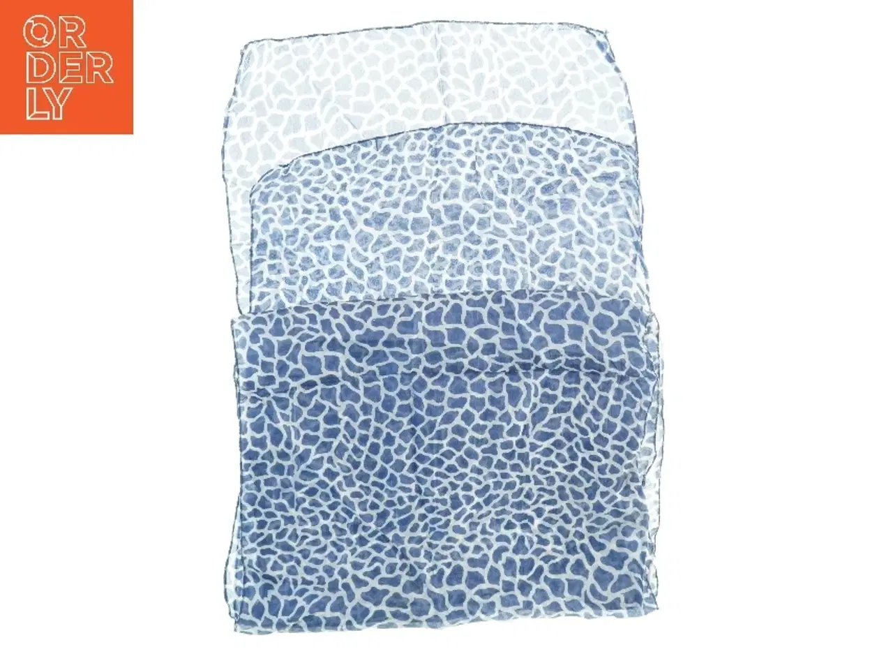 Billede 2 - Blåt mønstret tørklæde (str. 150 x. 35 cm)