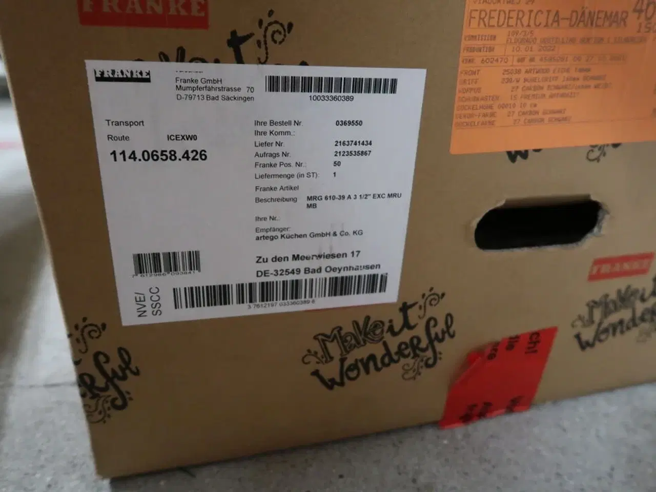 Billede 3 - Håndvask FRANKE MRG 610-39 A 3 1/2" EXC MRU MB