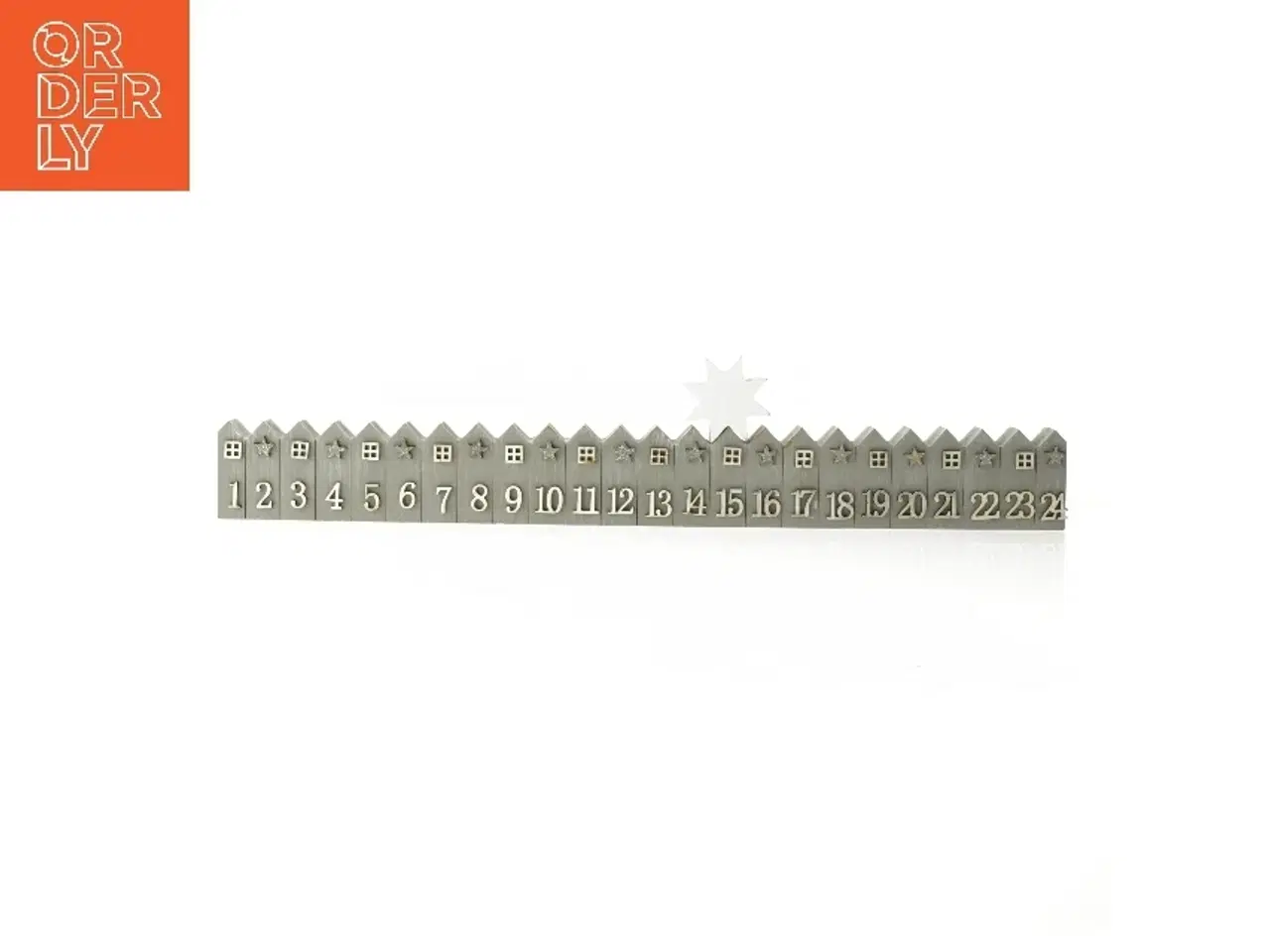 Billede 1 - Adventskalender med huse og tal
