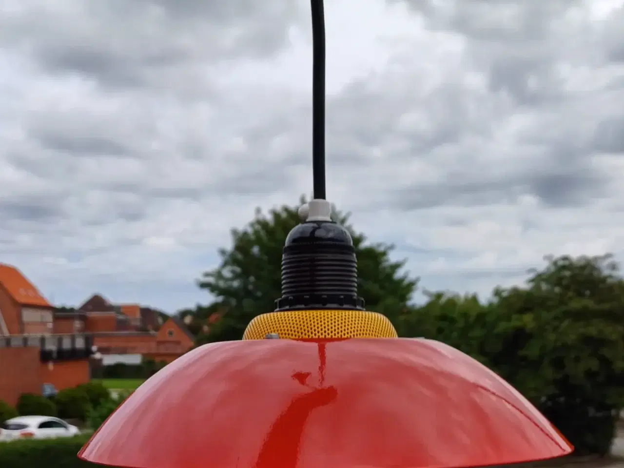 Billede 1 - Rød og gul retro loftslampe. 