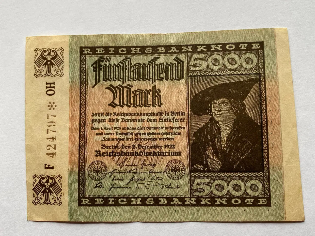 Billede 1 - Reichsbanknote - fünftausend mark