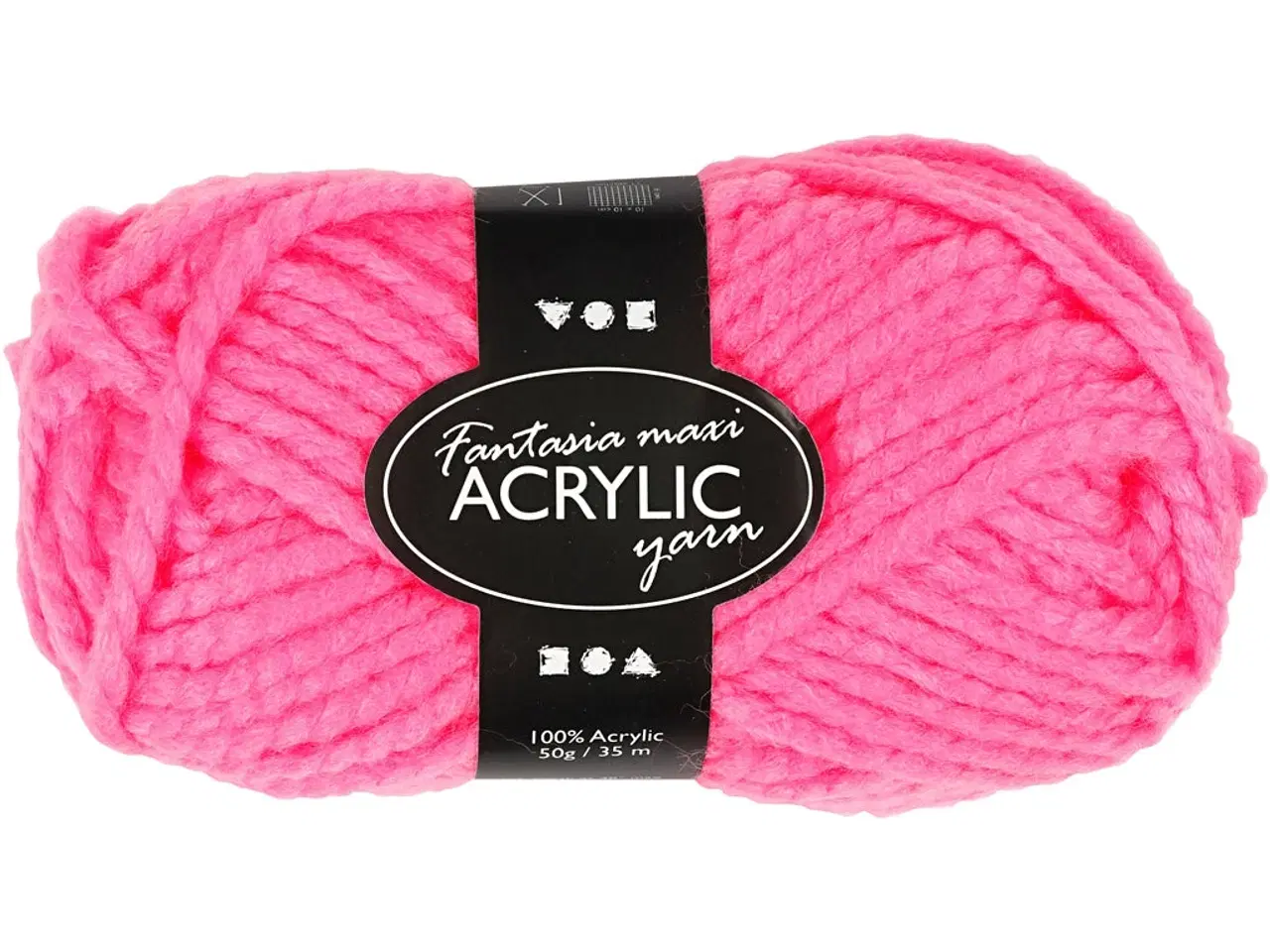 Billede 1 - Fantasia Polyacrylgarn, L: 35 M, Maxi, neon pink, 50 g/ 1 ngl.