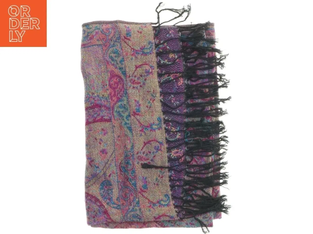 Billede 3 - Pashmina sjal med kvaster (str. 170x70 cm)