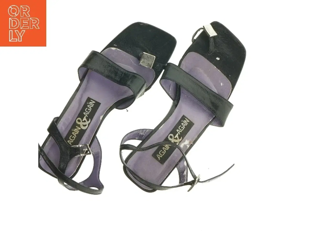 Billede 5 - Sorte kilehælsandaler fra Again Og Again (str. 39)