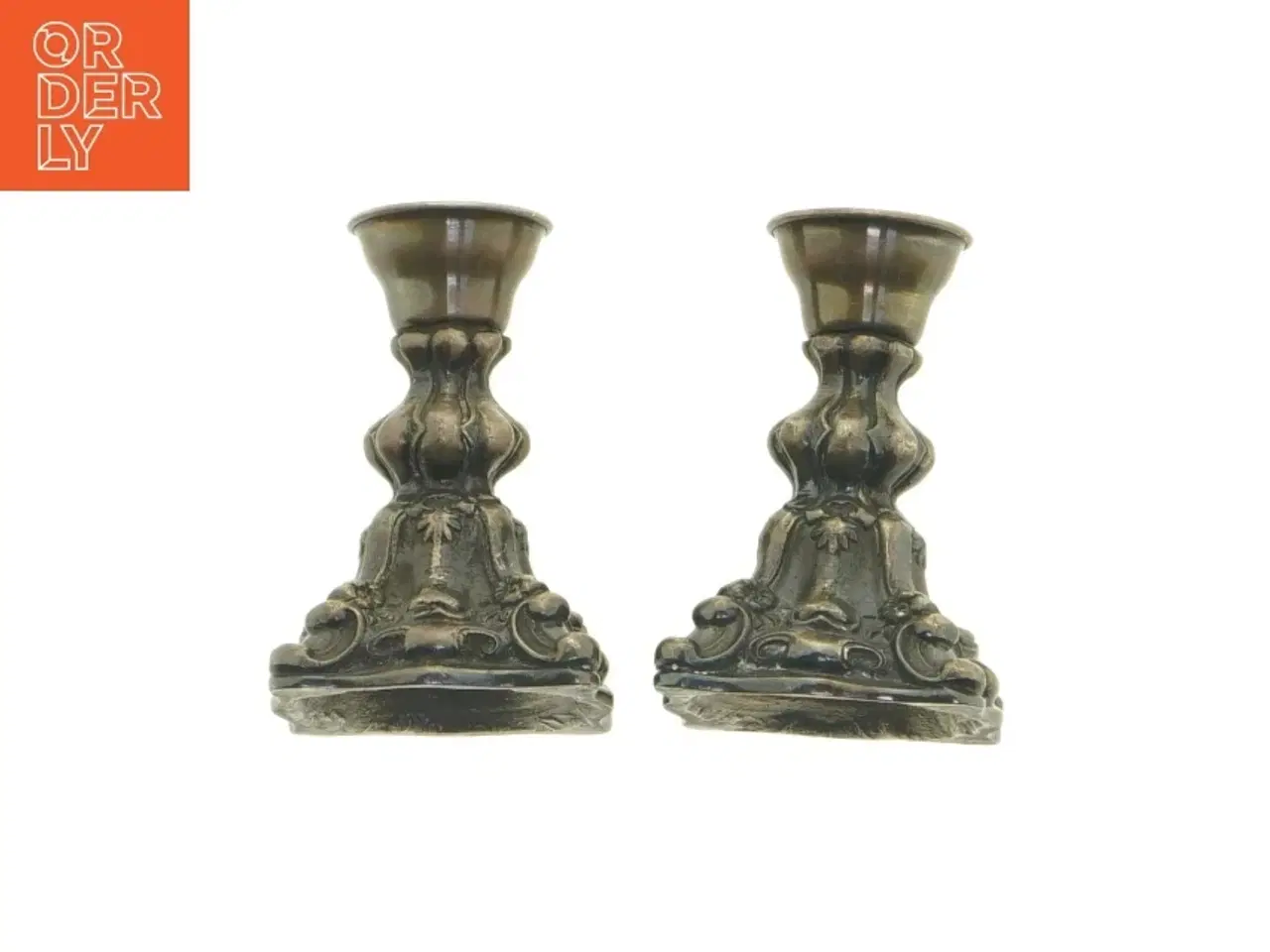 Billede 4 - Vintage lysestager i metal (str. 8,5 x 6 x 6 cm)