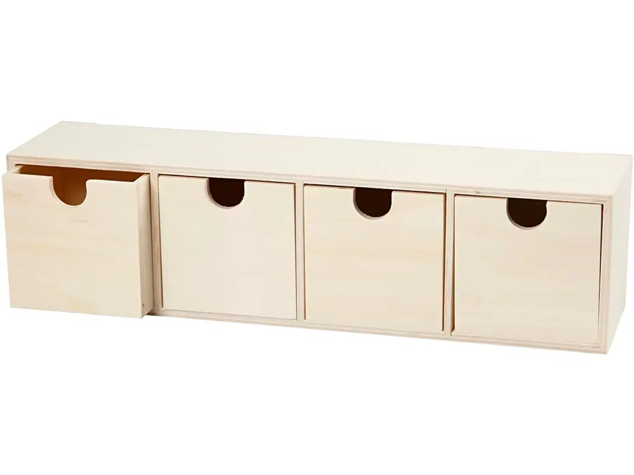 Billede 1 - Elegant Lille Kommode i Lyst Træ - 9,2x34,7 cm