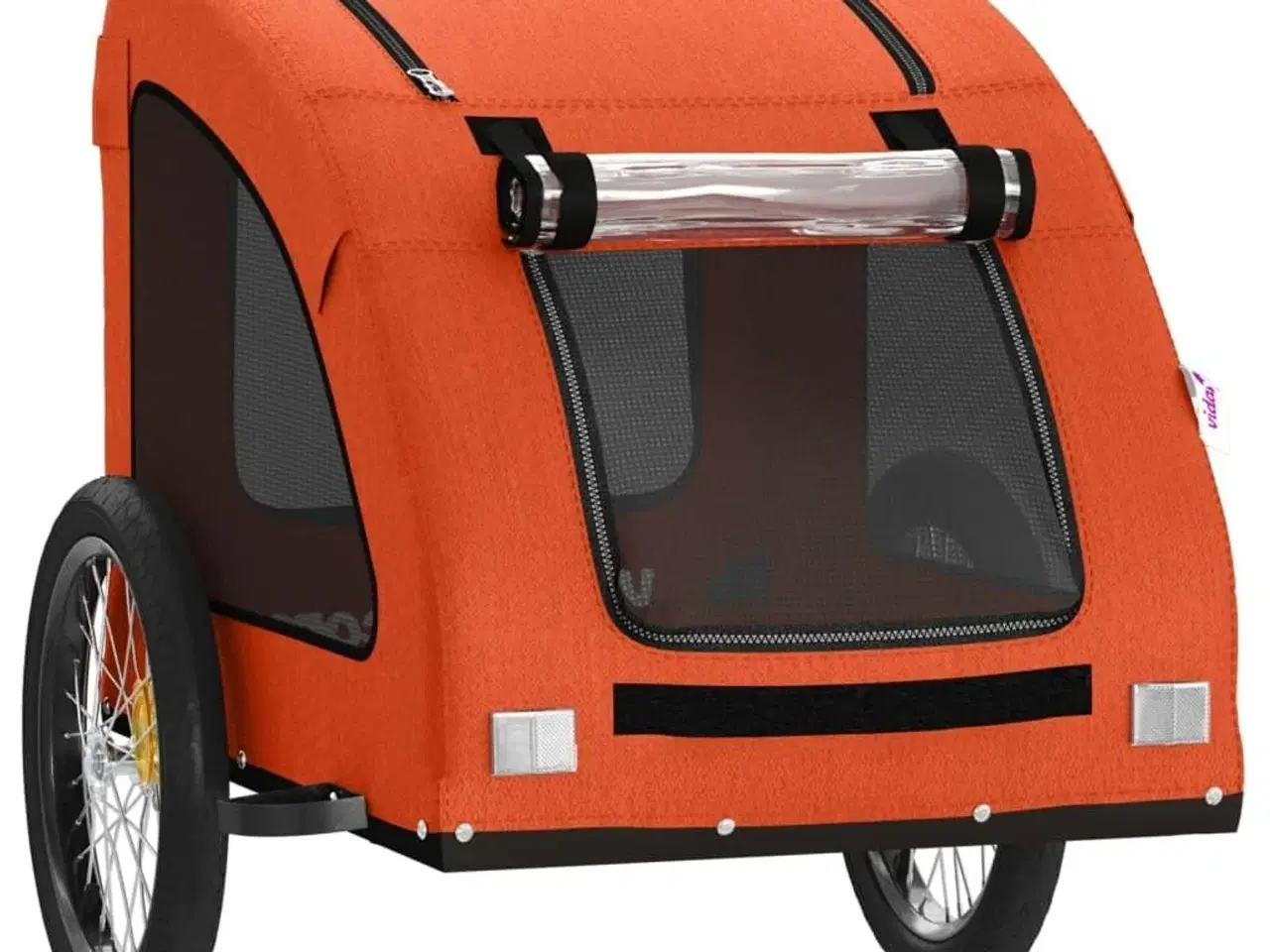 Billede 5 - Cykeltrailer til kæledyr oxfordstof og jern orange