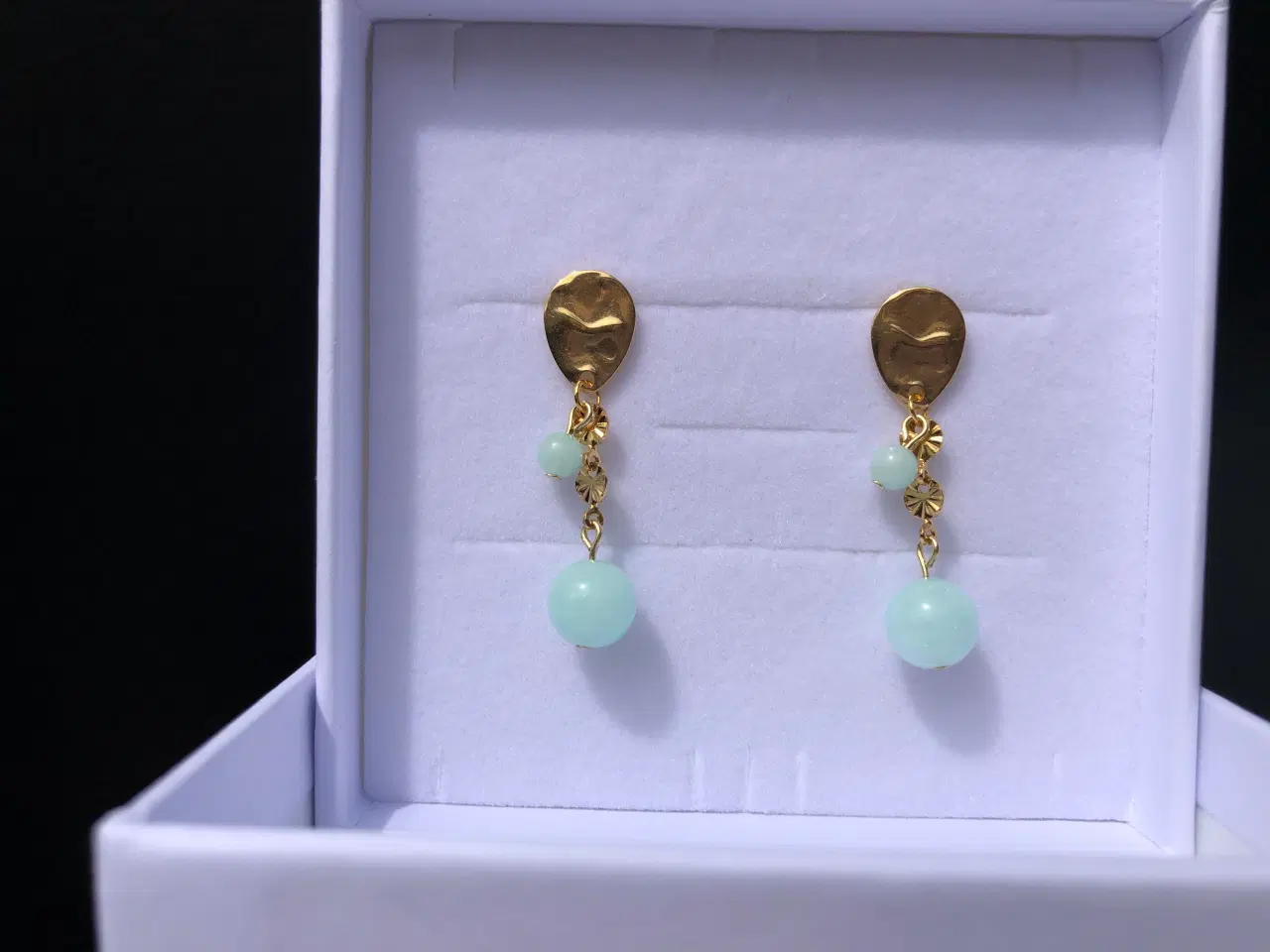 Billede 1 - 🏝️Friske sommer Ørestikker “Guld&Mint” 