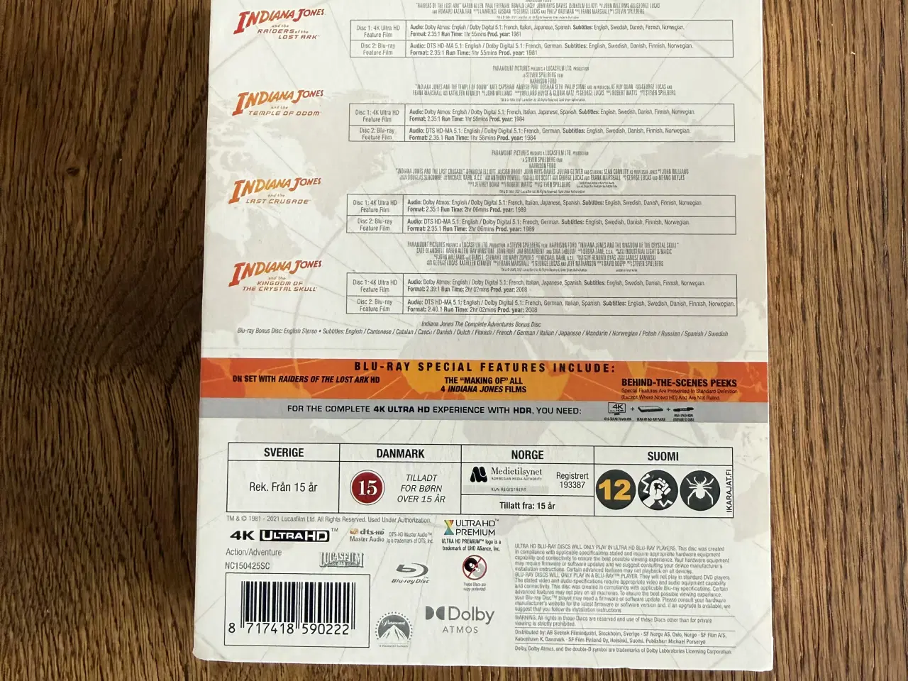 Billede 2 - Indiana Jones  4K film box 