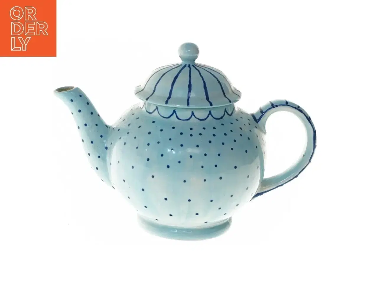 Billede 1 - Blå tepotte med låg (str. 18x26 cm)