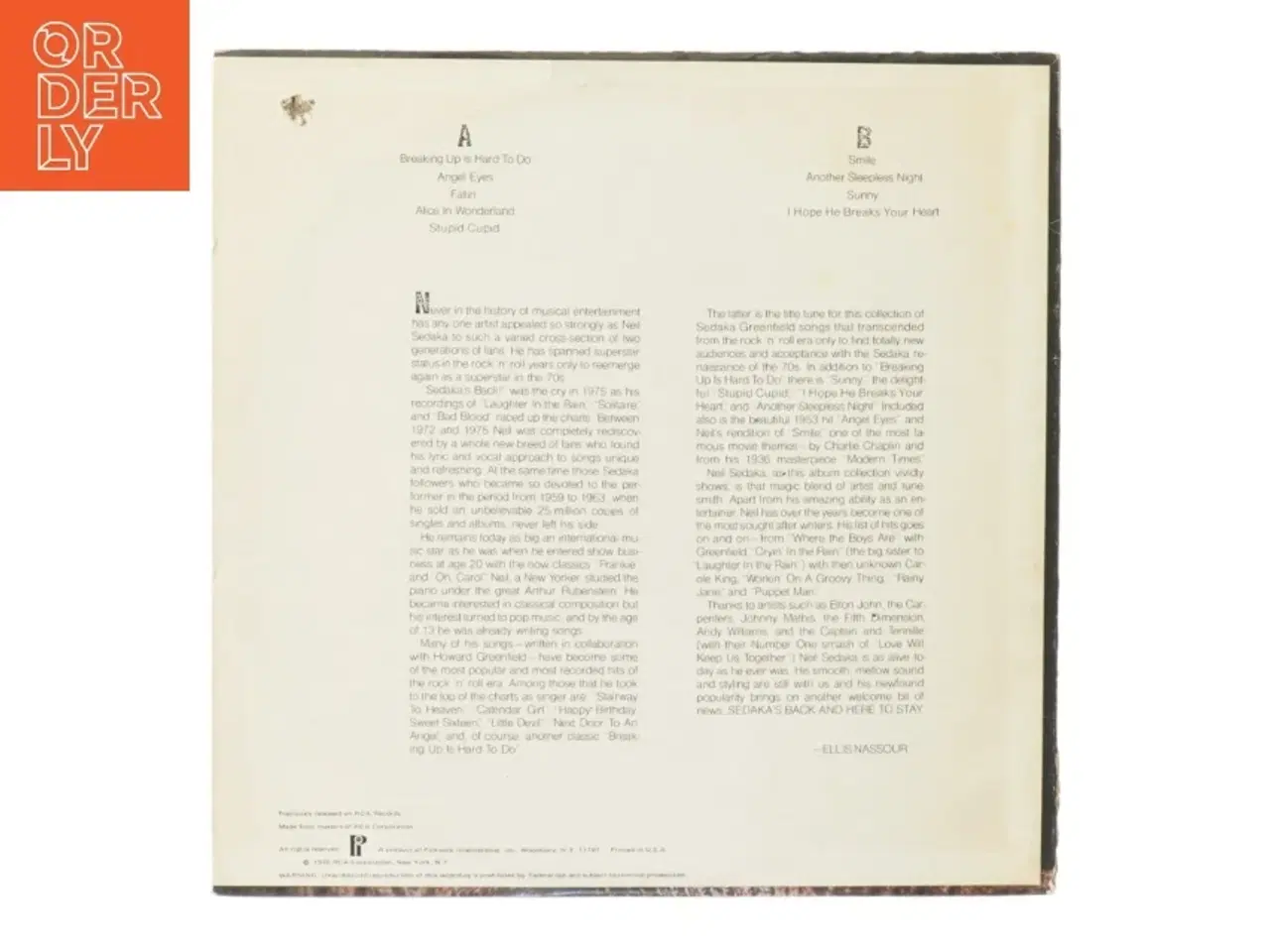 Billede 2 - Neil Sedaka LP &#39;Breaking Up is Hard to Do&#39;