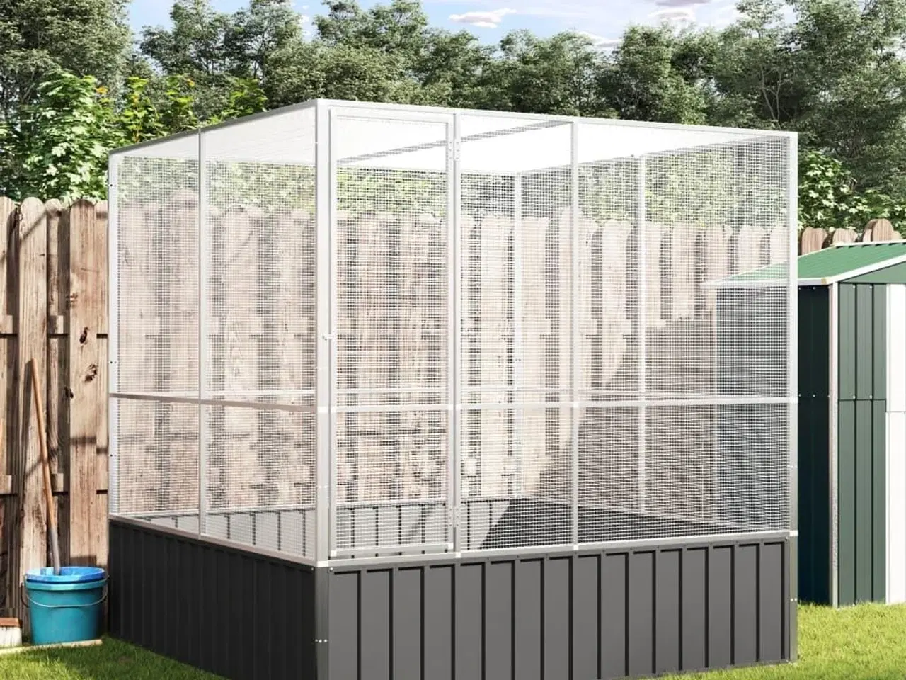 Billede 3 - Voliere 211x207x212 cm stål sølvfarvet