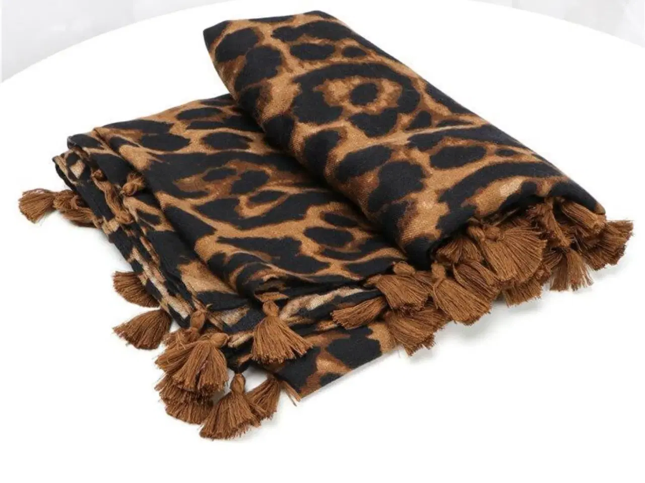 Billede 4 - Trendy leopard tørklæde med frynser