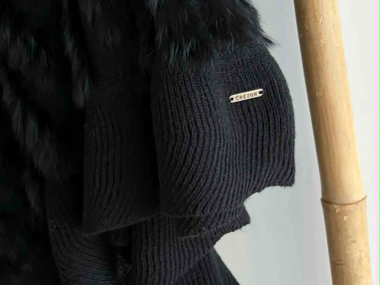 Billede 6 - Créton poncho med hætte i kaninpels, str. L // XL