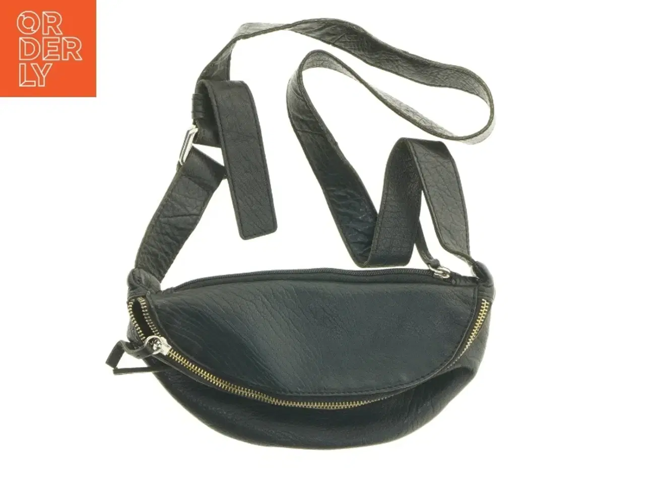Billede 1 - Sort læder bælte taske fra Belsac (str. 27 x 14 cm)