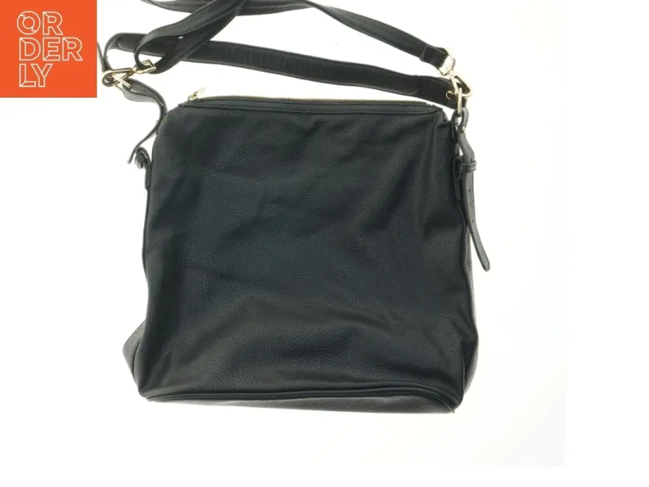 Billede 2 - Sort skind taske (str. 37x40 cm)