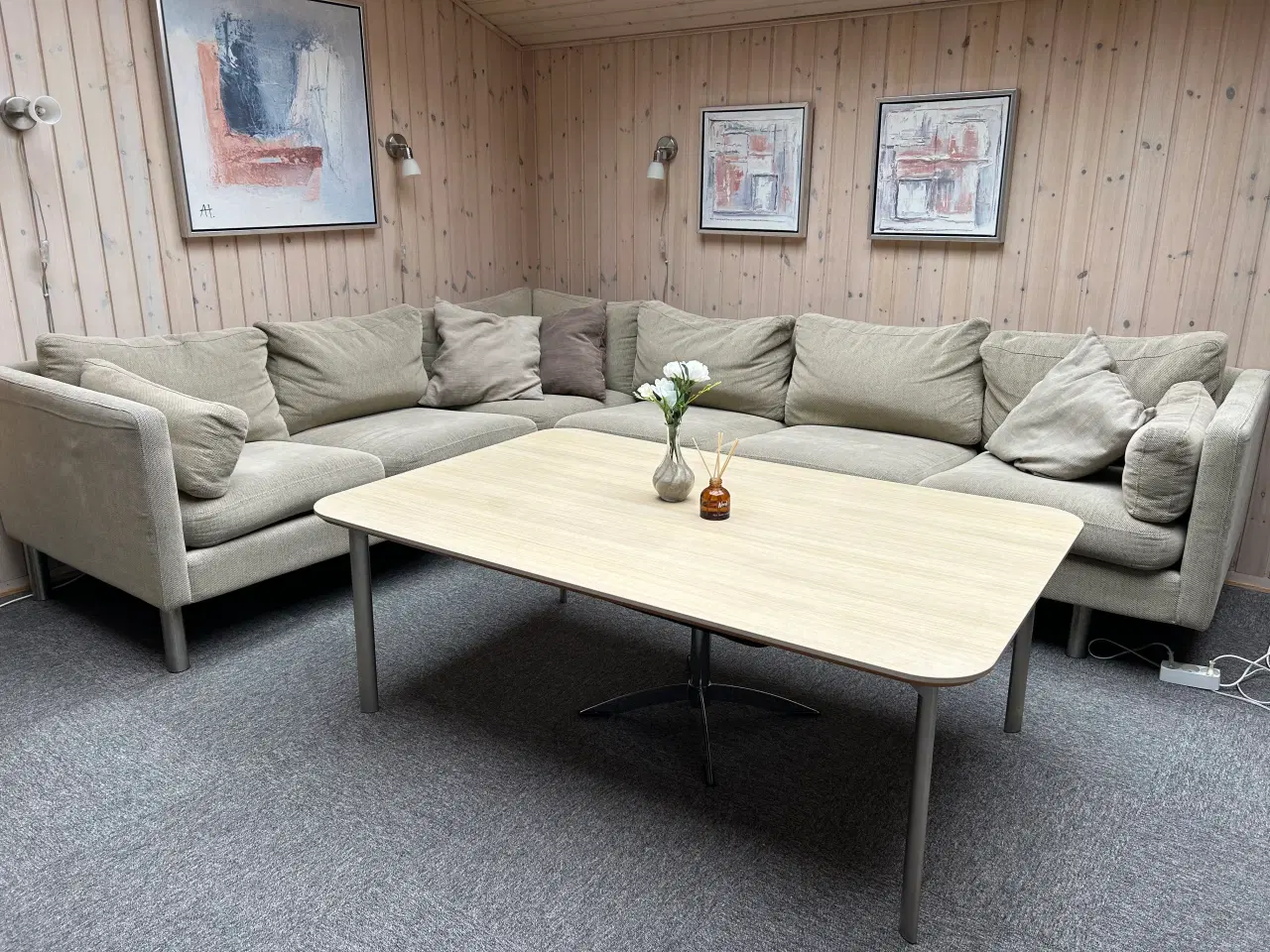 Billede 6 - Hjørnesofa i lyst stof. God stand 