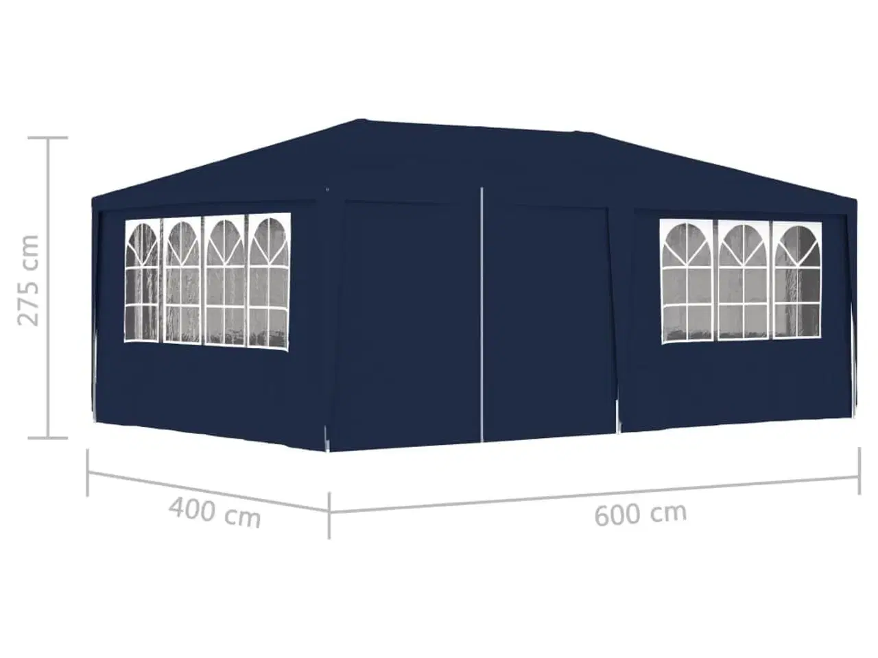 Billede 9 - Festtelt med sidevægge 4x6 m 90 g/m² blå