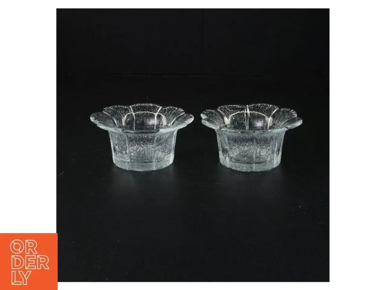 Billede 1 - Glas lysestager til fyrfadslys (str. 10 x 5 cm)