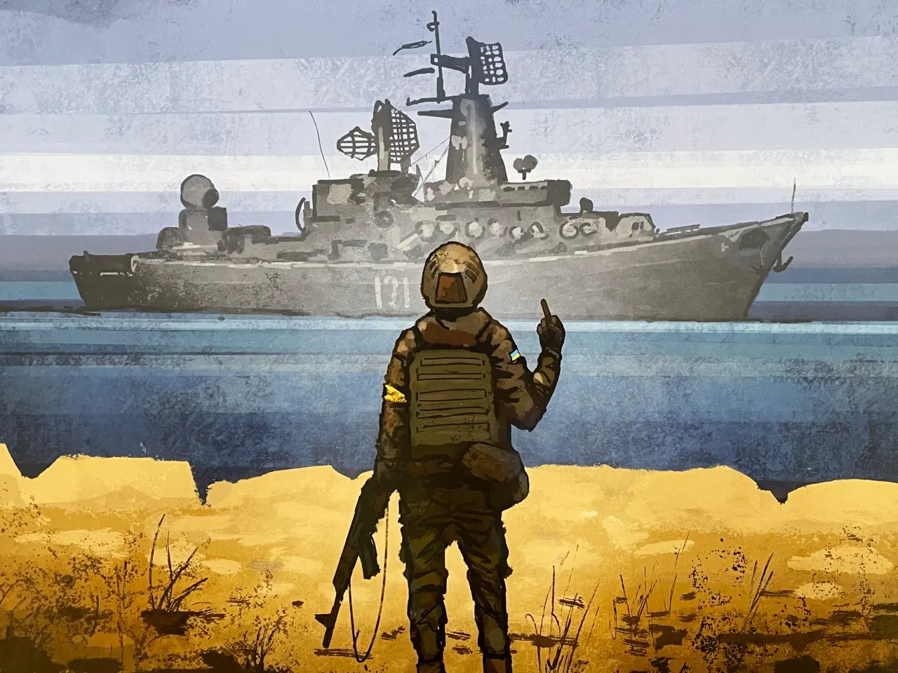 Billede 3 - “Russian Warship, go f*ck yourself”.
