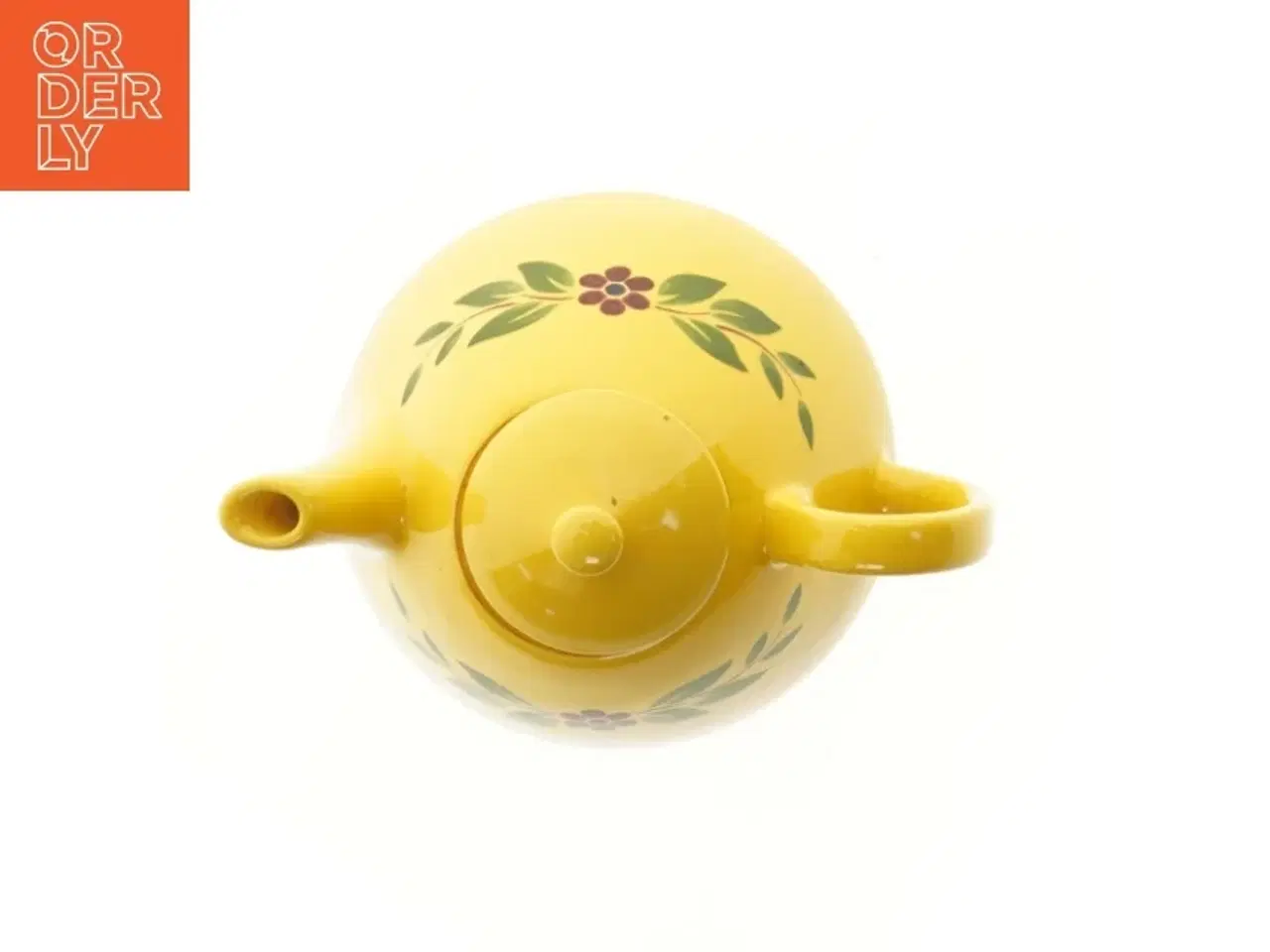 Billede 3 - Gul keramisk tekande med blomsterdesign fra Scherzer Bavaria (str. 10 cm)