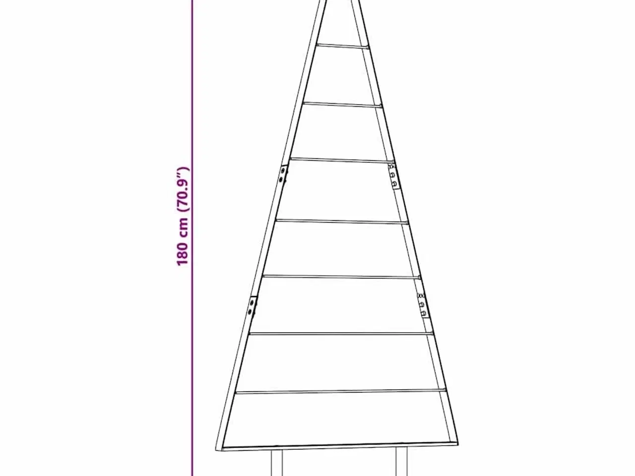 Billede 9 - Metal juletræ med stativ Sort 180 cm Stål