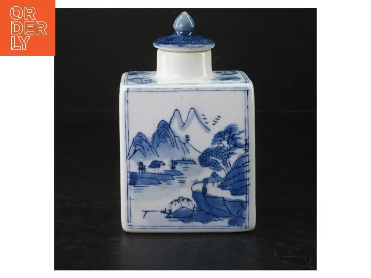 Billede 2 - Kinesisk tedåse (str. H 15 cm b 9 cm)