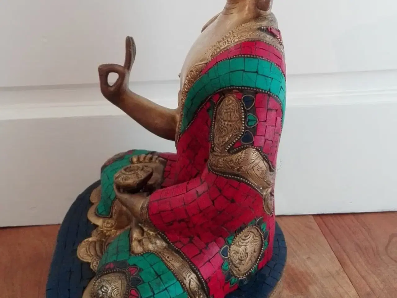 Billede 4 - Stor bronze-Buddha fra Nepal, slut 20. årh.