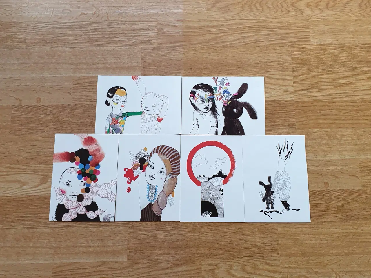 Billede 1 - Kunstkort Anne Bundgaard 6stk ialt30kr