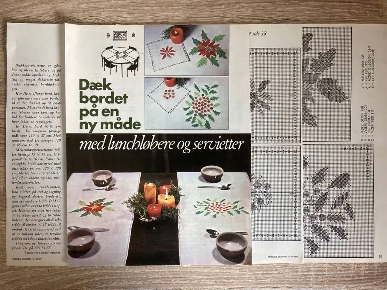 Billede 1 - Broderimønster: Julestjerne og Kristtorn