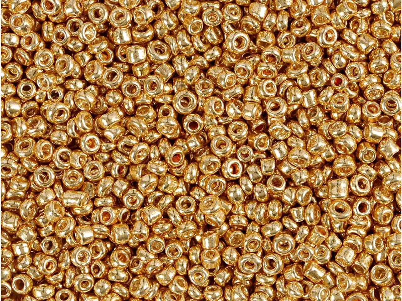 Billede 1 - Rocaiperler, diam. 1,7 mm, str. 15/0, hulstr. 0,5-0,8 mm, messing, 25g/ 1 pk.