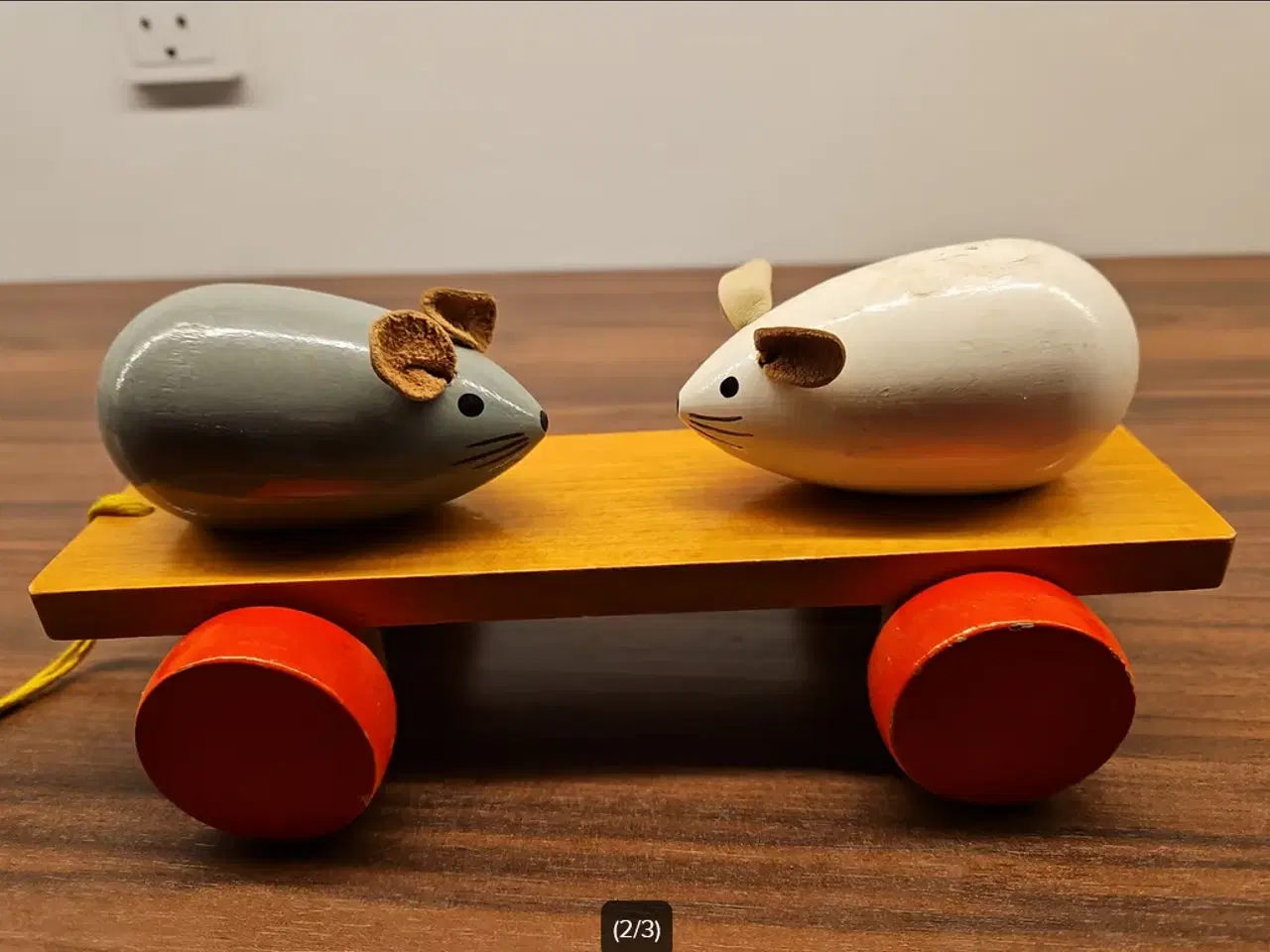 Billede 2 - Antik trækvogn med bevægelige mus fra 1940'erne