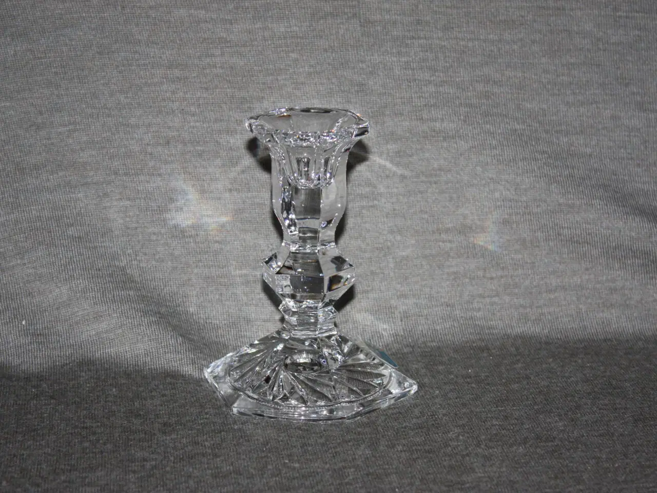 Billede 1 - Krystal Glas lysestager H.: 12 cm Violetta 