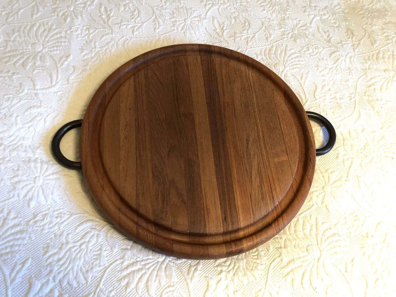 Billede 4 - Lækkert serverings-stege-skærebræt i teak