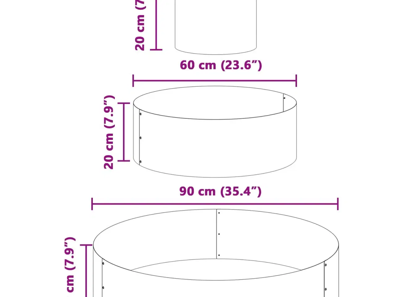 Billede 11 - Have Blomsterkrukke Olivengrøn 90 x 90 x 20 cm Stål